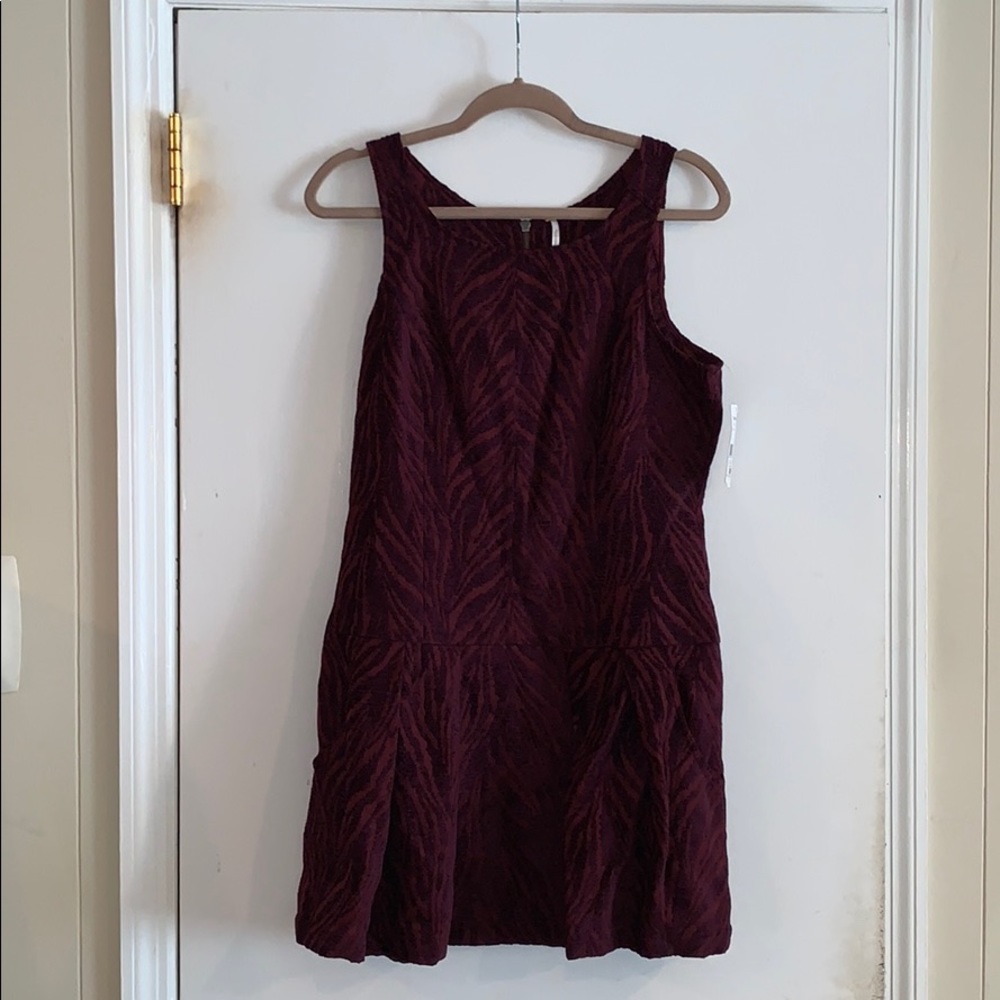 Free People Chenille Zebra Drop Waist in Mulberry